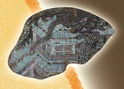 首都博物馆藏嵌螺钿广寒宫图漆器残片——天上宫阙，怎般模样（文物有话说）